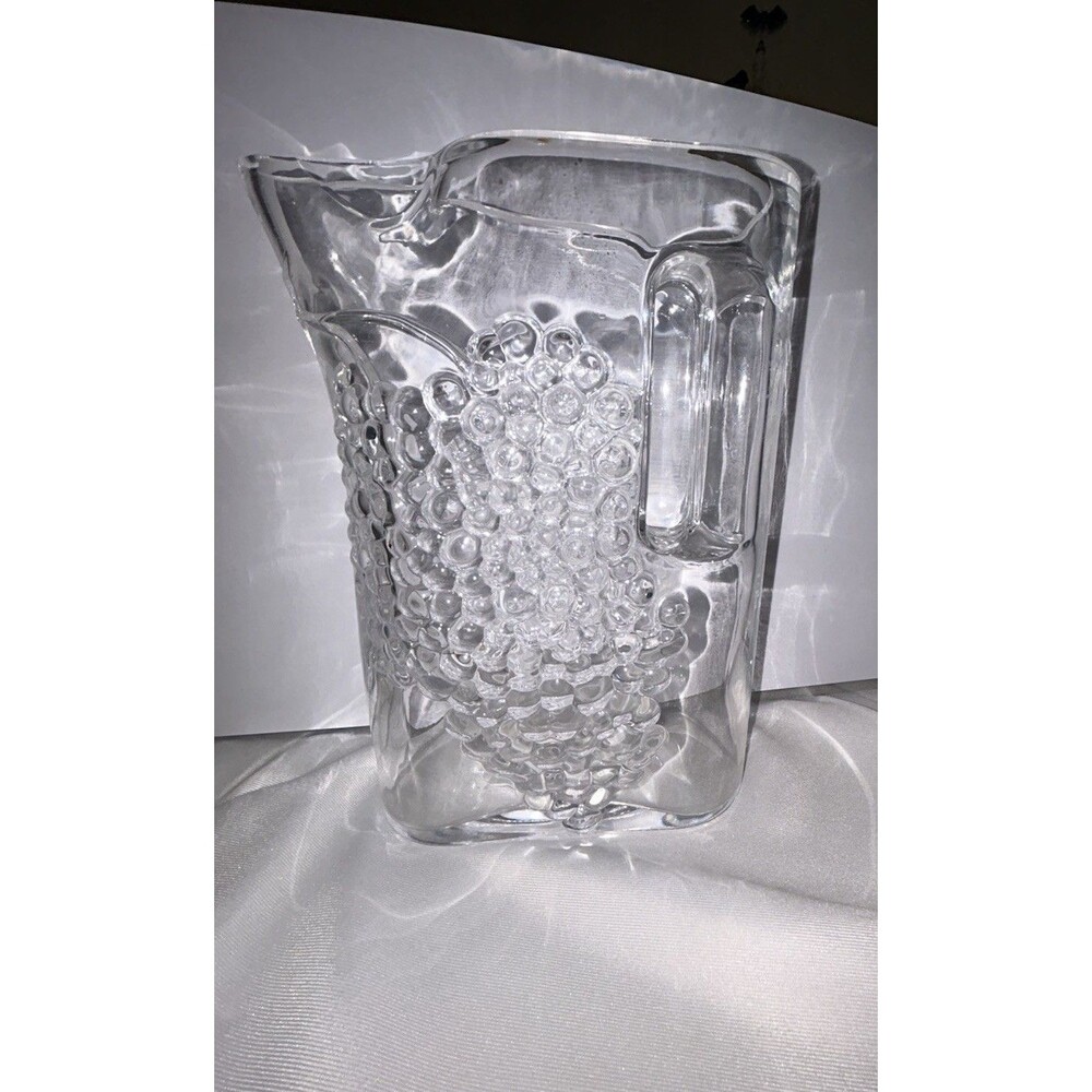 Austrian Crystal Grape/Leaf Glass Clear Pitcher Wine Carafe